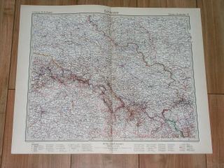 1932 Vintage Map Of Silesia Schlesien Breslau Sudetes Poland Germany