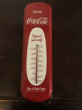. Vintage Repiblica Drink Coca Cola Thermometer General/store Advertising Sign