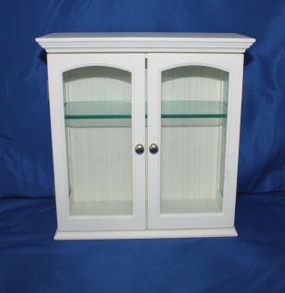 Glass And Wooden White Curio Cabinet