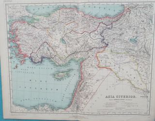 Map Ancient Asia Minor & Palestine.  1898.  Kiepert Turkey.  Middle East
