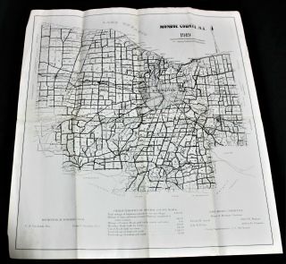 Monroe County York (rochester) Highway Road Map 1919 Vintage Aaa Auto Club
