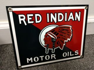 Red Indian Gas Motor Oil Gasoline Sign