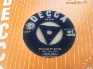 Tommy Steele & The Steelmen - Elevator Rock / Doomsday Rock 7 " 45 Rare Uk Decca