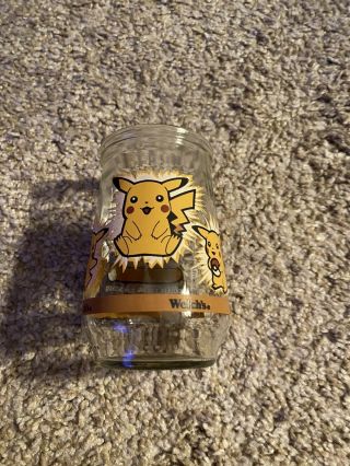 Vintage Pokemon 25 Pikachu Promotional Welch’s Glass Jelly Jar Nintendo 1999