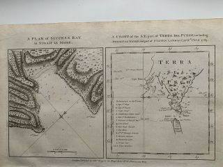1784 Chart Of Tierra Del Fuego From Captain Cook’s Voyages Antique Map