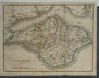 1814 Antique Map Of The Isle Of Wight By John Cary