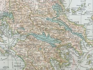 Antique Map Of Greece Crete Laconia Athens Larissa Zante Naxos 1903 3