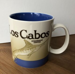 Starbucks Coffee Global Icon Mug Los Cabos Mexico Marlin Fish 16 Oz 2016