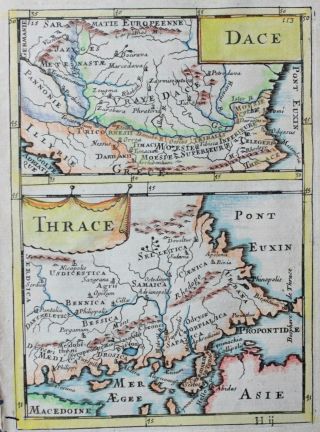 Bulgaria Poland Romania Hungary Dacia Thrace; A.  M.  Mallet 1683 Antique