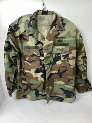 Army Military Woodland Camo Coat Shirt Jacket Large - Regular Winter Bdu