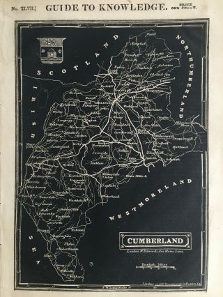 1834 Antique Map - Cumberland - From Pinnock 