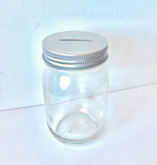 Clear Glass Money Jar With Coin Slot Lid -