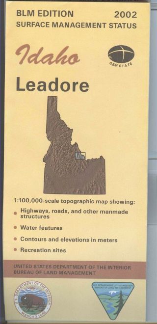 Usgs Blm Edition Topographic Map Idaho Leadore 2002