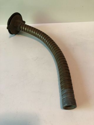 Vintage Military Metal Jerry Gas Diesel Can Flexible Nozzle Spout 16 Inch Brass