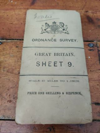 Antique Cloth Ordnance Survey Map Of Wales