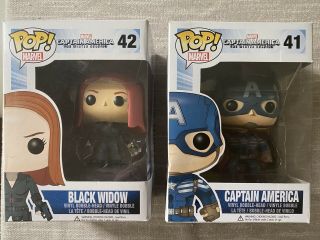 Captain America And Black Widow Winter Soldier Funko Pop - Vaulted