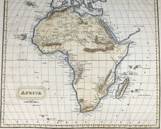 Antique Hand Coloured Copper Engraved Map of Africa,  c1818 Kelly 2