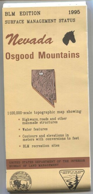 Usgs Blm Edition Topographic Map Nevada Osgood Mountains - 1995 - Surface 100k