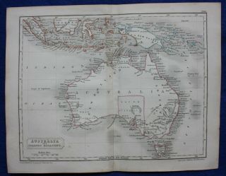 Antique Atlas Map Australia And Adjacent Islands,  Samuel Butler,  1844