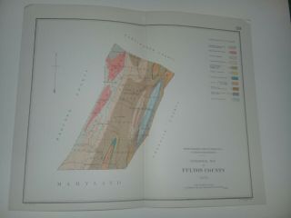 " Geological Map Of Fulton County ",  Pa 1878