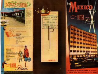 Hotel Prince Mexico City Mexico Vintage Travel Brochure Color Photos Rates