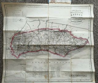 Cruchley Victorian County Map of England Sussex showing Railway & Hundreds 2
