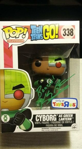Funko Pop Teen Titans Go Cyborg As Green Lantern Signed By Voice Actor