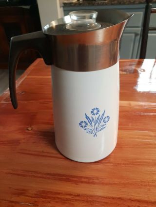 Corningware Blue Cornflower 9 Cup Stove Top Percolator Coffee Pot (pot Only)