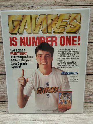 Gaiares Sega Genesis 1991 Game Official Vintage Promo Ad Art Print Poster 3