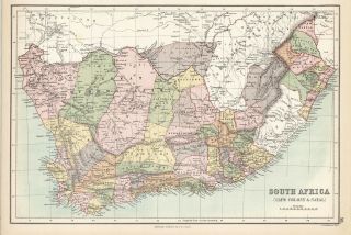 1873 South Africa [cape Colony & Natal] - Map