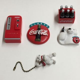 1995 Coca Cola Coke Refrigerator Magnets Magnet & Fan Pull Chain Polar Bear