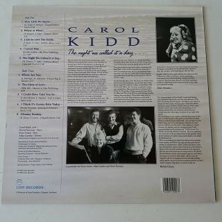Carol Kidd - The Night We Called It a Day - Vinyl LP 1st Press Linn EX,  /NM 3