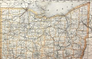 1888 Large Format 2 Page Rand McNally Atlas Map the State of Ohio 27” x 20” 3