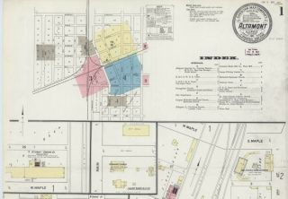 Altamont,  Illinois Sanborn Map Sheets 1893,  1898,  1906,  1911 In Full Color