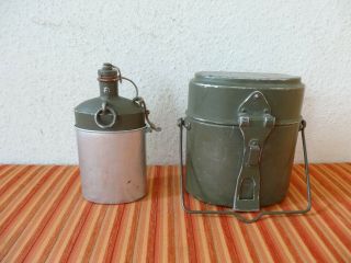 Vintage Mz 1940 Mb 41,  T Swiss Army Military 2 Soldier Bottles Green