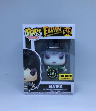 Funko Pop 2017 Elvira Mistress Of The Dark 542 Glow In Dark Chase W Protector