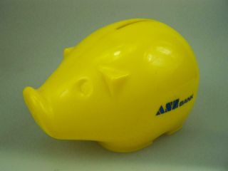 Plastic Money Box Anz Bank Large Yellow Pig