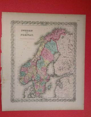Sweden And Norway 1856 Colton 
