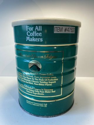 Vintage Mountain Grown Folgers Coffee Decaf Tin Metal 26 oz Can WITH Lid 3