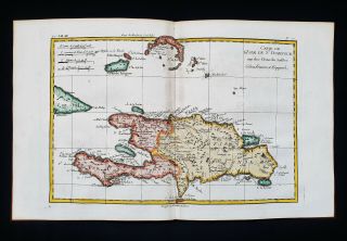 1770 Bonne - Map Of Central America,  Caribbean,  Santo Domingo,  Haiti.