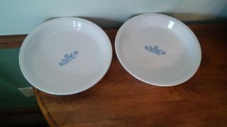 Two (2) Corning Ware Blue Cornflower 9 " Pie Plates P - 309 Made In The Usa