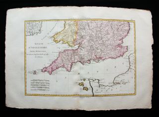 1787 Bonne & Desmarest - Map Of United Kingdom,  English Channel,  London