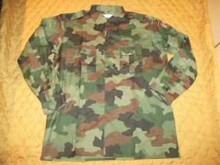 Yugoslavia Jna 1996 Army Camo Shirt Long Sleeve Camo Shirt Size 46 Big