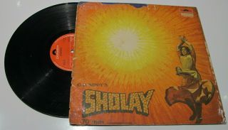 Kishore,  Dharmendra/ Amitabh R D Burman ‎– Sholay 1975 Bollywood Lp Vinyl Record