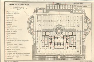 1925 Muirhead Antique Floor Plan - Italy - Rome - Terme Di Caracalla (baths)