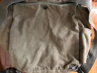Vintage Army Military Bag Backpack Satchel,  Adjustable Straps,  Olive Green 3