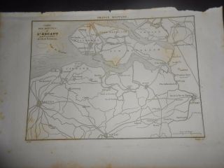 1836 Steel Engraving Belgium Map Of Bouches - De - L 