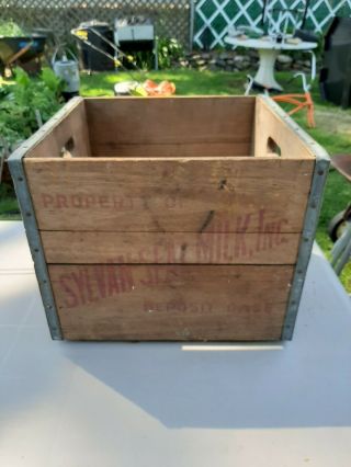 Vintage Sylvan Seal Milk Inc.  Wooden Crate Clad Galvanize Strap Made Virginia