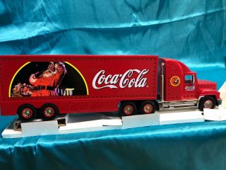 Vtg Nascar 2000 Coca Cola Christmas Santa Semi Truck With Lights 16 Inches Long