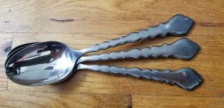 3 Antique,  Vintage Collectible Spoons 6 ",  Stainless - Oneida Community